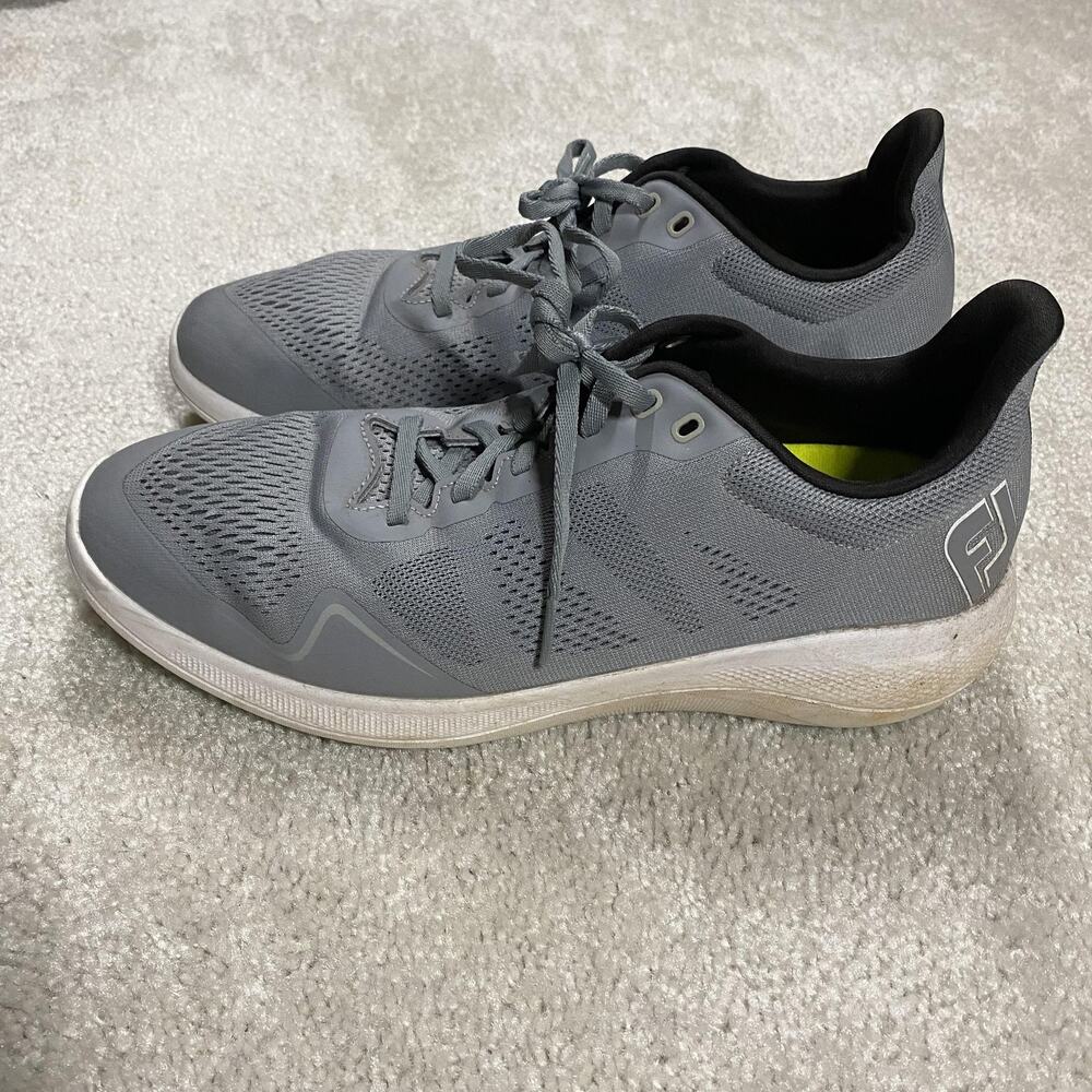 FootJoy Golf Shoes Mens Size 9 Gray Mesh Spikeless Athletic Golf Sneakers 56142